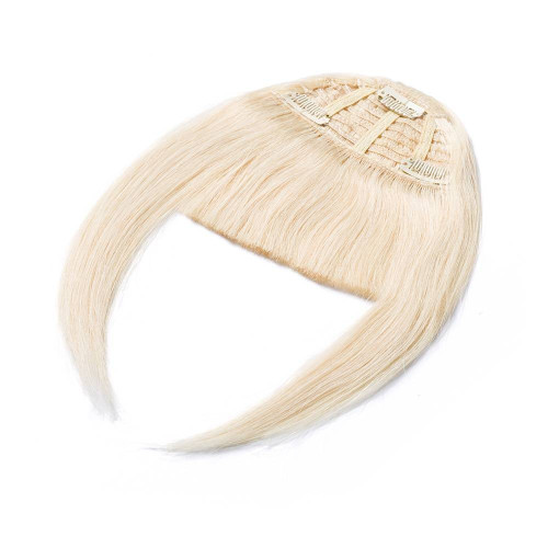 Predlžovanie vlasov, účesy - Clip In ofina Premium - ľadová blond, 20 cm / 23 g, 100% pravé ľudské vlasy
