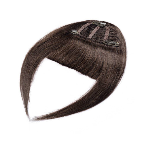 Predlžovanie vlasov, účesy - Clip In ofina Premium - hnedá, 20 cm / 23 g, 100% pravé ľudské vlasy