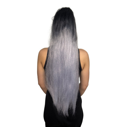 Predlžovanie vlasov, účesy - Vrkoč, cop na nasadenie 70 cm, kanekalón - ombre blond - modrá