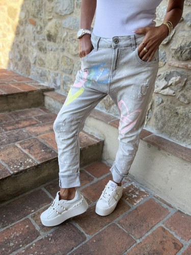 Dámska móda, doplnky - Dámske jeans baggy svetlo šedej Hart