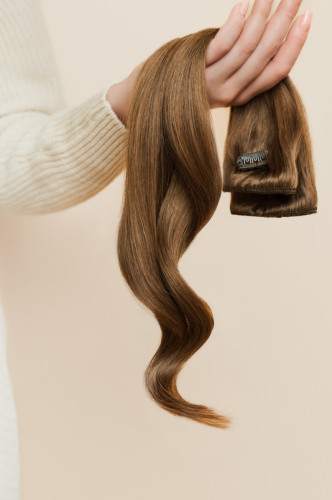 Predlžovanie vlasov, účesy - Clip in vlasy 40 cm – 9dielna sada z pravých ľudských vlasov v popolavej blond farbe