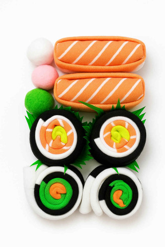 Dámska móda, doplnky - Darčekové ponožky SHI-SHI – 3 páry ponožiek v tvare jedla