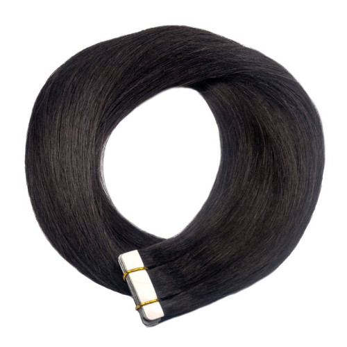 Predlžovanie vlasov, účesy - TAPE IN vlasy Premium 60 cm – 20 pásikov, 50 g, tmavo hnedá, pravé indické vlasy