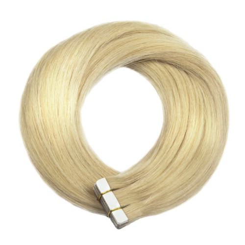 Predlžovanie vlasov, účesy - TAPE IN vlasy Premium 50 cm – 20 pásikov, 50 g, blond, pravé indické vlasy