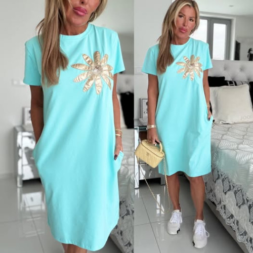 Dámska móda, doplnky - Šatovka kvet svetlo modrá