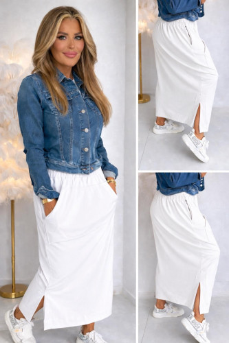 Dámska móda, doplnky - Športové sukne s klokankou - biela