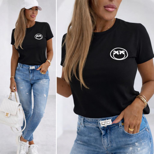 Dámska móda, doplnky - Tričko Ptáček - čierna