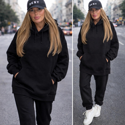 Dámska móda, doplnky - Štýlová tepláková súprava - čierna