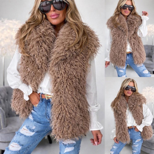 Dámska móda, doplnky - Dámske chlpatá vesta