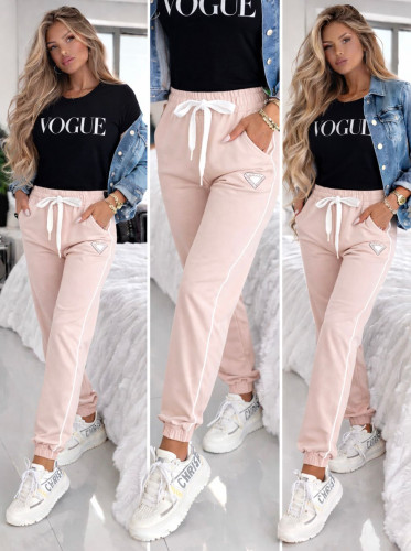 Dámska móda, doplnky - Dámske tepláky Triangel - staroružová