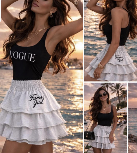 Dámska móda, doplnky - Trendy volániková sukienka - svetlo šedá