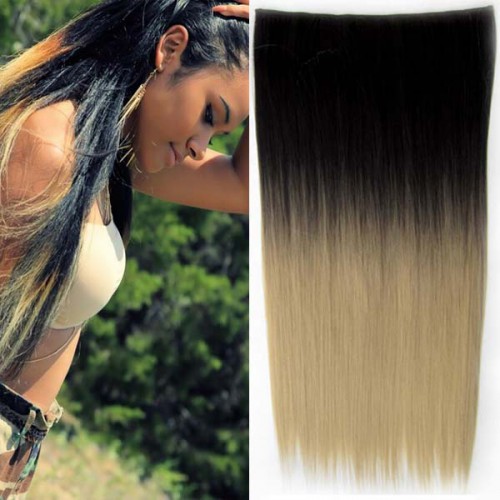 Predlžovanie vlasov, účesy - Clip in vlasy - 60 cm dlhý pás vlasov - ombre štýl - odtieň Black T 16