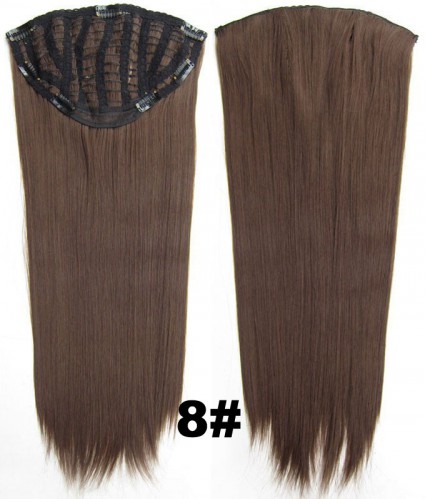 Predlžovanie vlasov, účesy - Clip in pás - Jessica 65 cm rovný - 8 - hnedý