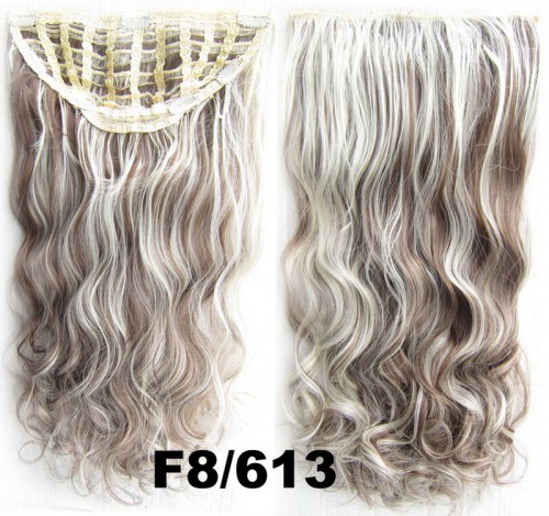 Predlžovanie vlasov, účesy - Clip in pás Jessica 60 cm vlnitý - odtieň F8/613