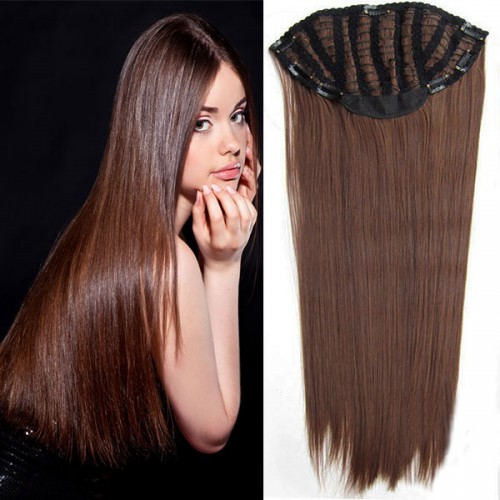 Predlžovanie vlasov, účesy - Clip in pás - Jessica 65 cm rovný - 4/30 - hnedý mix