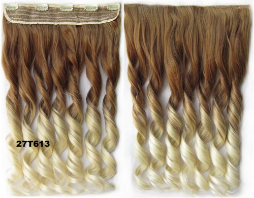 Predlžovanie vlasov, účesy - Clip in vlasy - pás, lokne - ombre - odtieň  27 T 613