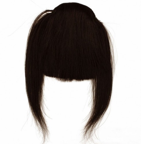 Predlžovanie vlasov, účesy - Clip in ofina - REMY 100% ľudské vlasy - 2 - čiernohnedá
