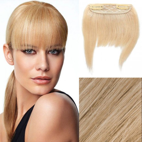 Predlžovanie vlasov, účesy - Clip in ofina - REMY 100% ľudské vlasy - 613 - blond