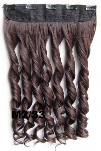 Predlžovanie vlasov, účesy - Clip in vlasový pás - lokne 55 cm - odtieň 2/33 - hnedá