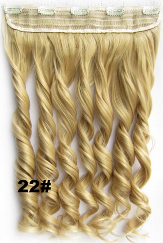 Predlžovanie vlasov, účesy - Clip in vlasový pás - lokne 55 cm - odtieň 22 - svetlo plavá