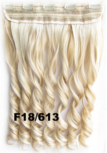 Predlžovanie vlasov, účesy - Clip in vlasový pás - lokne 55 cm - odtieň F18/613 - melír