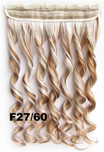Predlžovanie vlasov, účesy - Clip in vlasový pás - lokne 55 cm - odtieň 27/60 - svetlý melír