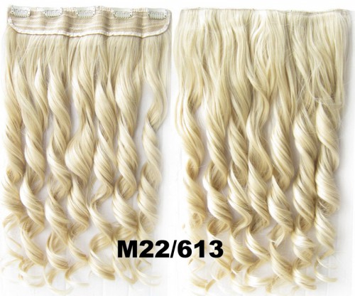 Predlžovanie vlasov, účesy - Clip in vlasový pás - lokne 55 cm - odtieň M22/613 - mix blond
