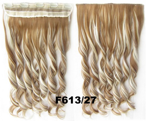 Predlžovanie vlasov, účesy - Clip in vlasový pás - lokne 55 cm - odtieň F613/27 - plavý mix
