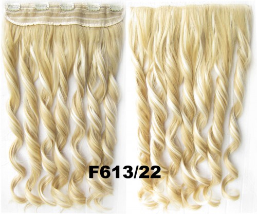 Predlžovanie vlasov, účesy - Clip in vlasový pás - lokne 55 cm - odtieň F613/22 - plavý mix