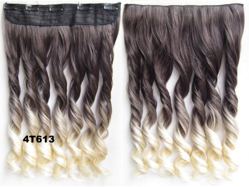 Predlžovanie vlasov, účesy - Clip in vlasy - pás, lokne - ombre - odtieň 4 T 613