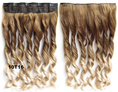 Predlžovanie vlasov, účesy - Clip in vlasy - pás, lokne - ombre - odtieň 10 T 16