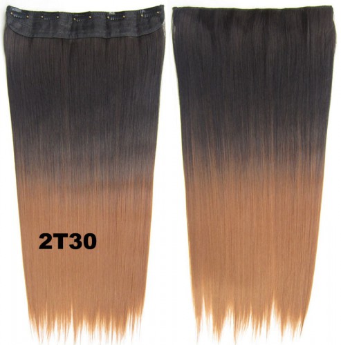 Predlžovanie vlasov, účesy - Clip in vlasy - rovný pás - ombre - odtieň 2 T 30