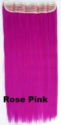 Predlžovanie vlasov, účesy - Clip in vlasy - 60 cm dlhý pás vlasov - ružová rose pink