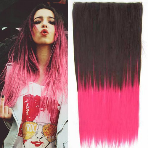 Predlžovanie vlasov, účesy - Clip in vlasy - rovný pás - ombre - odtieň 2/30 T Pink