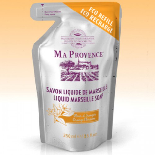 Kozmetika, zdravie - Bio mydlo tekuté Marseille Pomaranč - náhradná náplň 250 ml