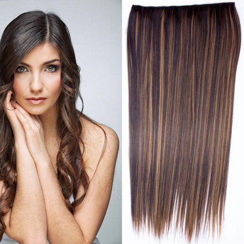 Predlžovanie vlasov, účesy - Clip in vlasy - 60 cm dlhý pás vlasov - odtieň F2/27
