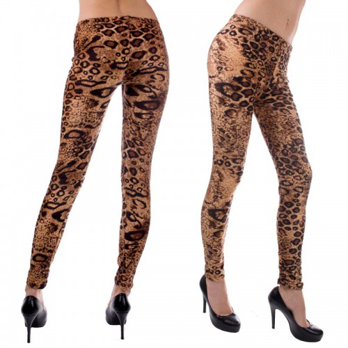 Dámska móda, doplnky - Dámske thermo legínové nohavice s gepardím vzorom