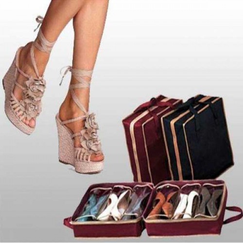 Dámska móda, doplnky - Prenosný organizér na topánky - 6 párov