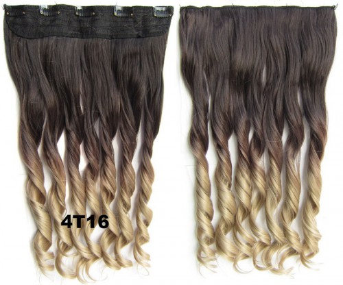Predlžovanie vlasov, účesy - Clip in vlasy - pás, lokne - ombre - odtieň 4 T 16