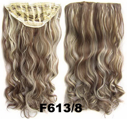 Predlžovanie vlasov, účesy - Clip in pás Jessica 60 cm vlnitý - odtieň F613/8