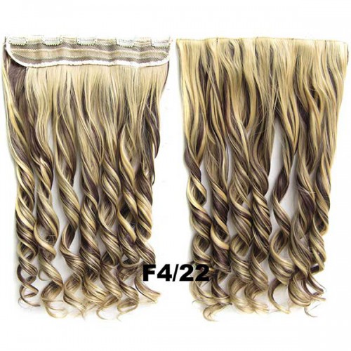 Predlžovanie vlasov, účesy - Clip in pás vlasov - lokne 55 cm - odtieň F4/22 - tmavý melír