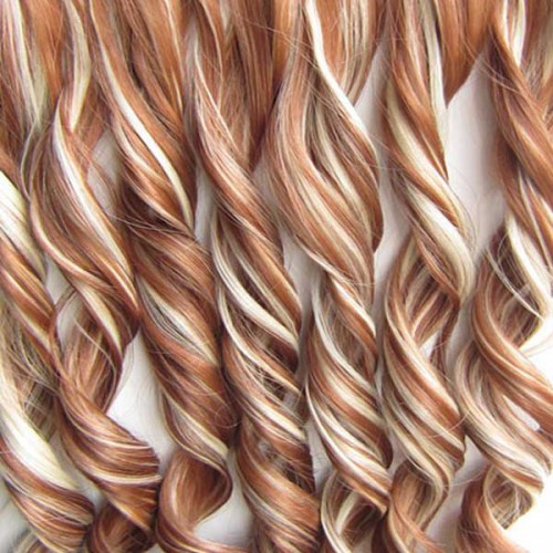 Predlžovanie vlasov, účesy - Clip in vlasový pás - lokne 55 cm - odtieň F613/30 - melír