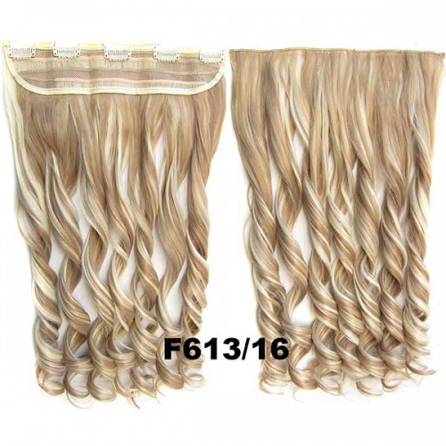 Predlžovanie vlasov, účesy - Clip in pás vlasov - kučery 55 cm - odtieň F613/16
