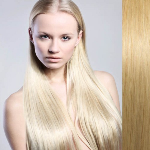 Predlžovanie vlasov, účesy - Clip in vlasy ľudské - Remy 125 g - pás vlasov - 613 - blond