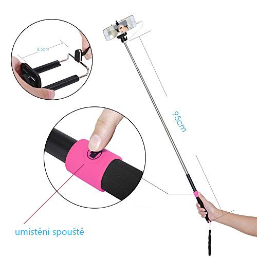 Dámska móda, doplnky - Teleskopická selfie tyč so spúšťou - STYLE