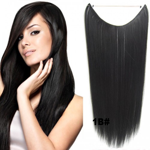 Predlžovanie vlasov, účesy - Flip in vlasy - 55 cm dlhý pás vlasov - odtieň 1B