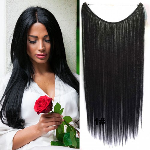 Predlžovanie vlasov, účesy - Flip in vlasy - 55 cm dlhý pás vlasov - odtieň 1#