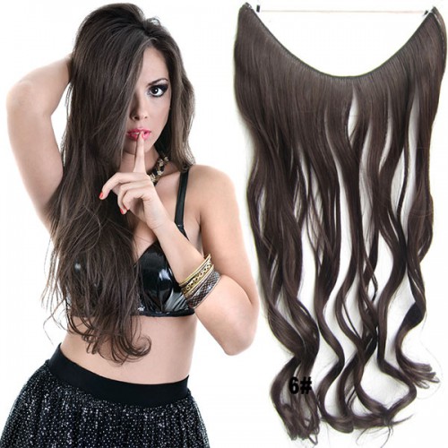 Predlžovanie vlasov, účesy - Flip in vlasy - vlnitý pás vlasov 45 cm - odtieň 6