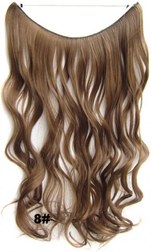 Predlžovanie vlasov, účesy - Flip in vlasy - vlnitý pás vlasov 45 cm - odtieň 8