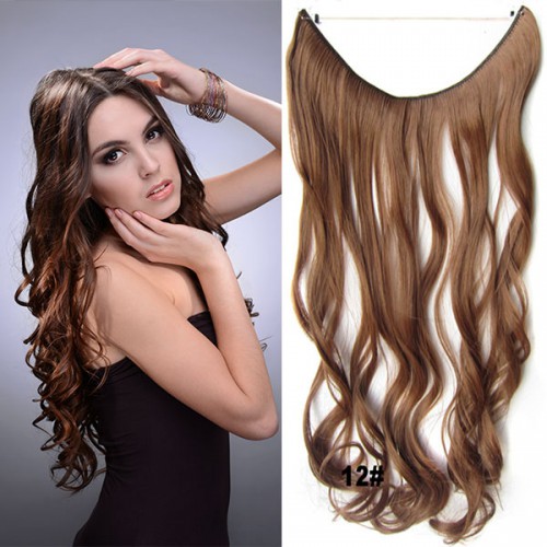 Predlžovanie vlasov, účesy - Flip in vlasy - vlnitý pás vlasov 45 cm - odtieň 12